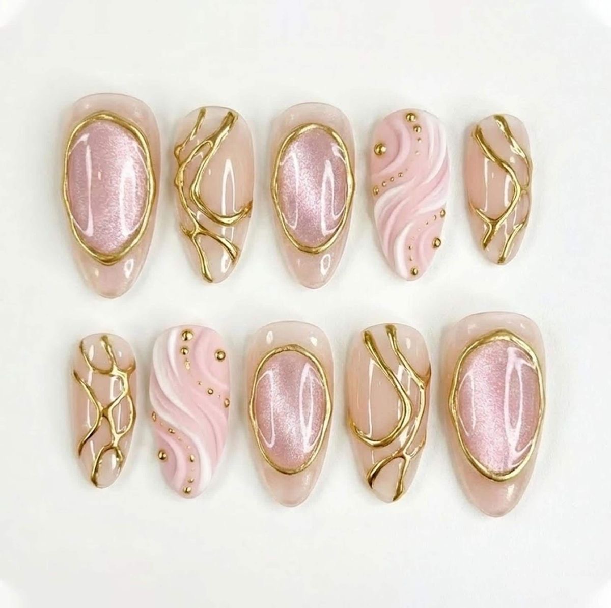 Handmade Gemstone Press-On Nails