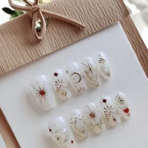 Milky Gel Polish with Chrome Finish